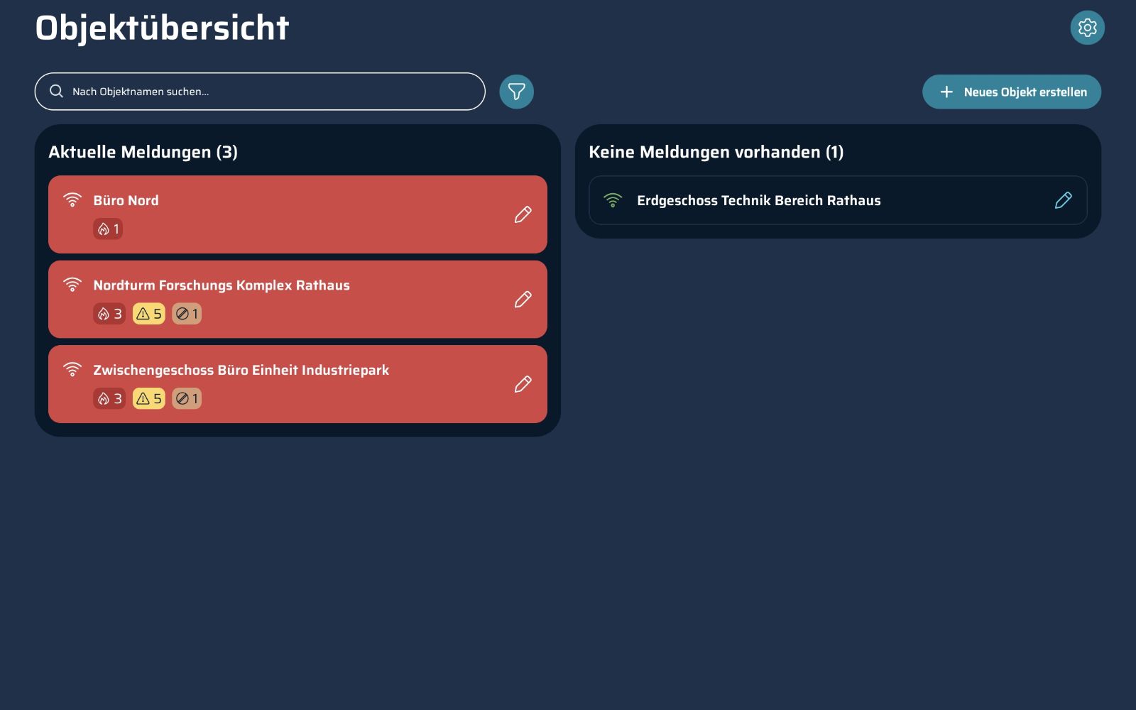 IRAS App - Objektübersicht