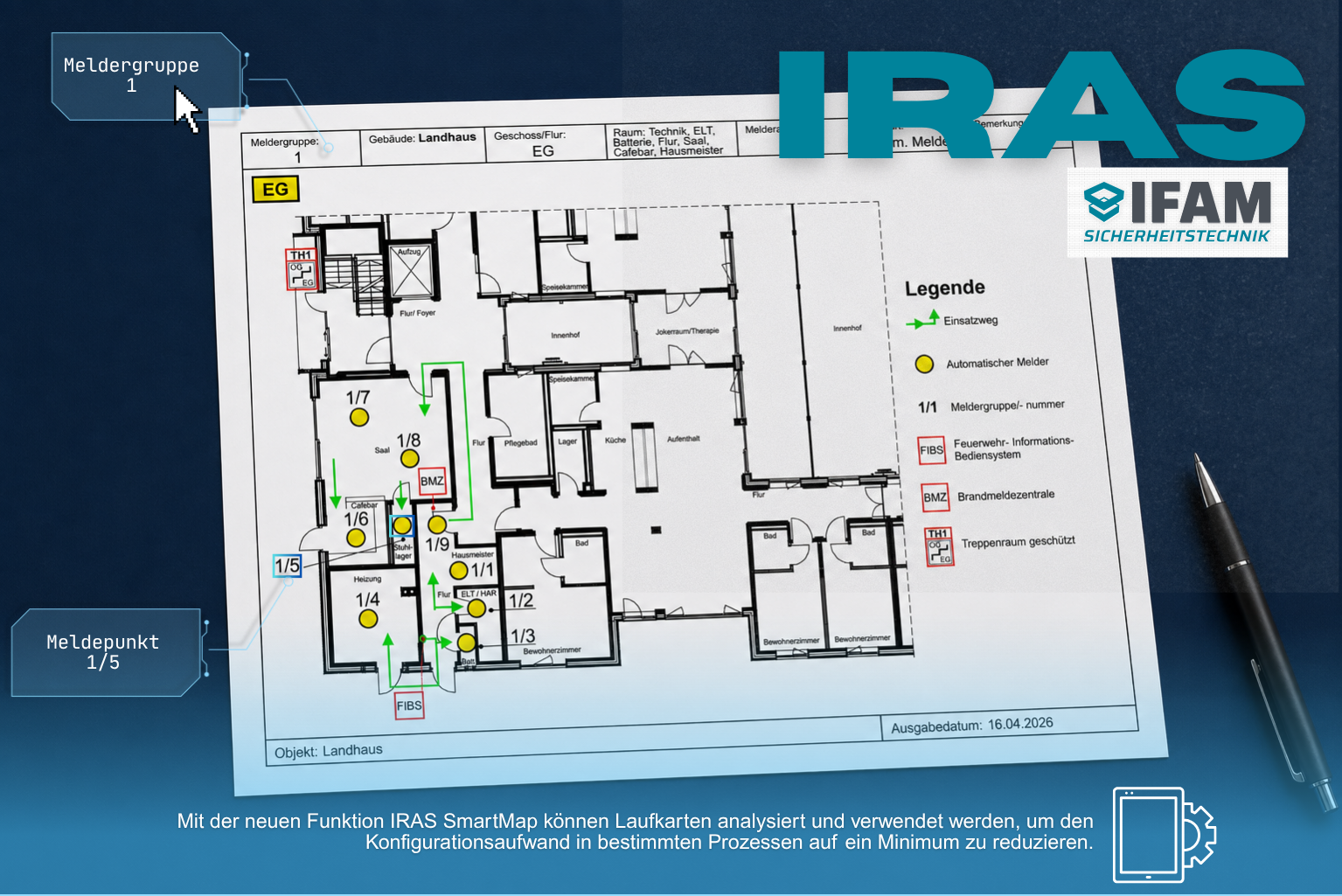 IRAS SmartMap mit ausgewerteten Laufkarteninformationen